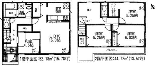 Floor plan. (4 Building), Price 15.8 million yen, 4LDK, Land area 203.97 sq m , Building area 96.9 sq m