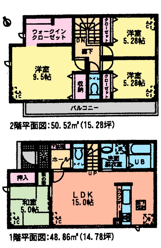 Floor plan. (1 Building), Price 19,800,000 yen, 4LDK, Land area 217.52 sq m , Building area 99.38 sq m