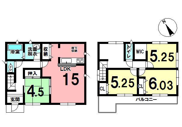 Floor plan. 16.5 million yen, 4LDK, Land area 203.97 sq m , Building area 96.9 sq m