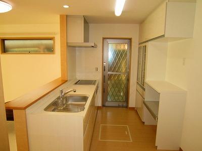 Kitchen. System kitchen with a cupboard