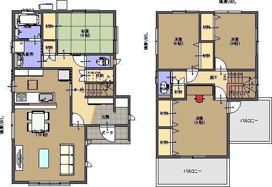 Floor plan. 27,800,000 yen, 4LDK, Land area 168.42 sq m , Building area 115.95 sq m 4LDK + dirt floor storage