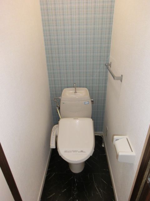 Toilet. There and glad Washlet. 