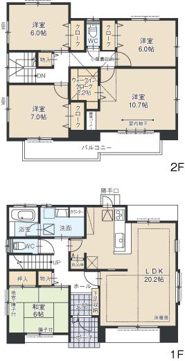 Floor plan. (B Building), Price 27.3 million yen, 5LDK, Land area 214.71 sq m , Building area 133.88 sq m