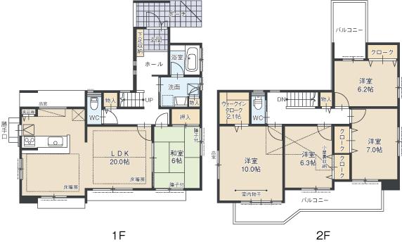 Floor plan. (I Building), Price 24,800,000 yen, 5LDK, Land area 209.44 sq m , Building area 133.82 sq m