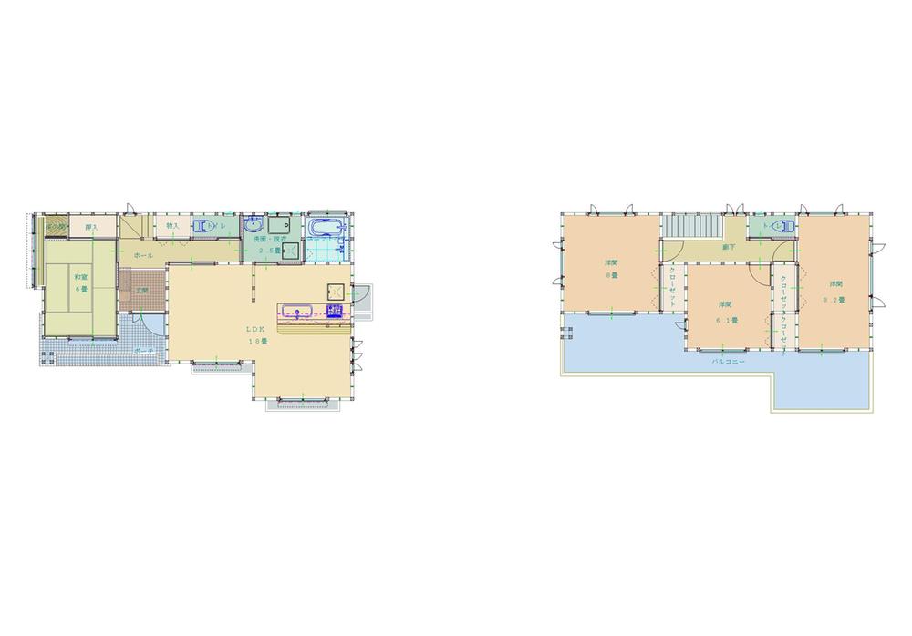 Floor plan. 26,300,000 yen, 4LDK, Land area 222.32 sq m , Building area 112 sq m