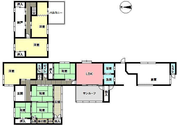 Floor plan. 23.8 million yen, 8DK, Land area 231.75 sq m , Building area 231.75 sq m site (November 2013) Shooting