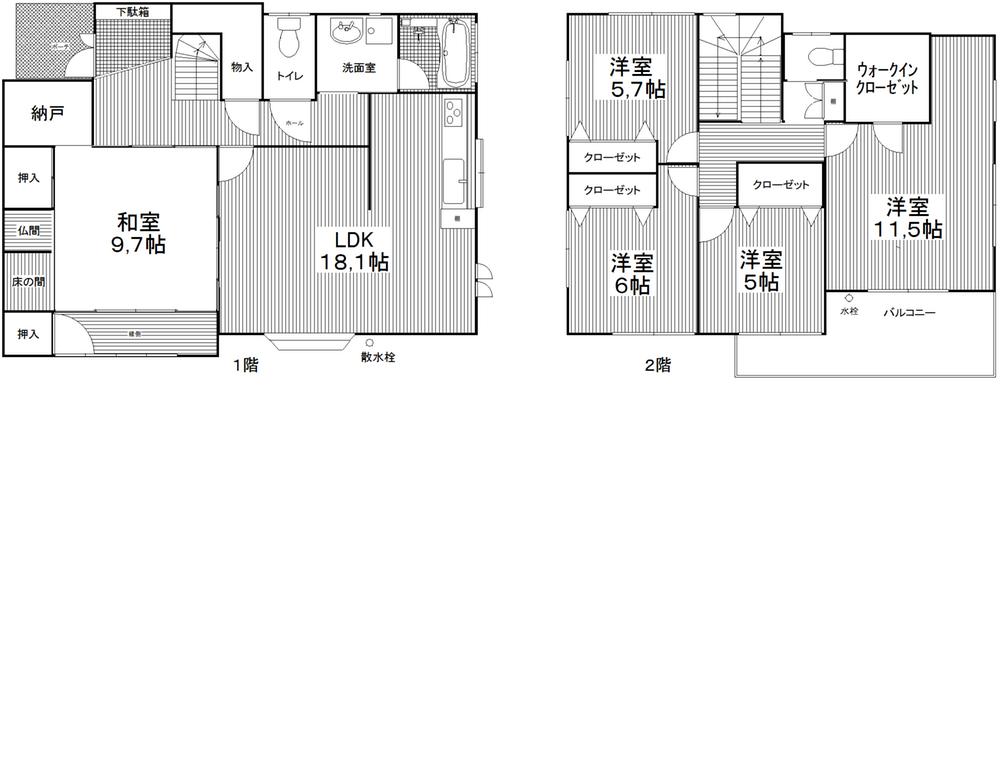 Floor plan. 21,800,000 yen, 5LDK + S (storeroom), Land area 167.45 sq m , Building area 152.5 sq m