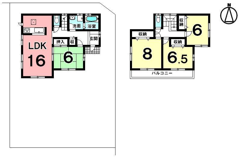 Floor plan. 20.8 million yen, 4LDK, Land area 214.89 sq m , Building area 104.34 sq m