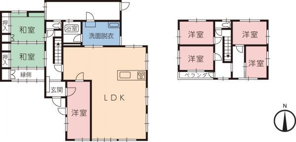 Floor plan. 15.8 million yen, 6LDK, Land area 264 sq m , Building area 216.32 sq m 7LDK