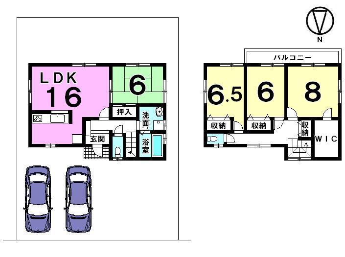 Floor plan. 20,700,000 yen, 4LDK, Land area 191.34 sq m , Building area 106 sq m