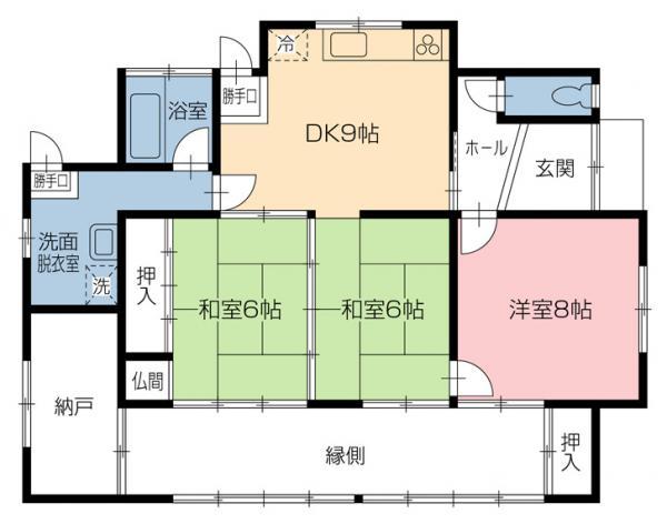 Floor plan. 13,850,000 yen, 3DK+S, Land area 347.1 sq m , Building area 93.03 sq m