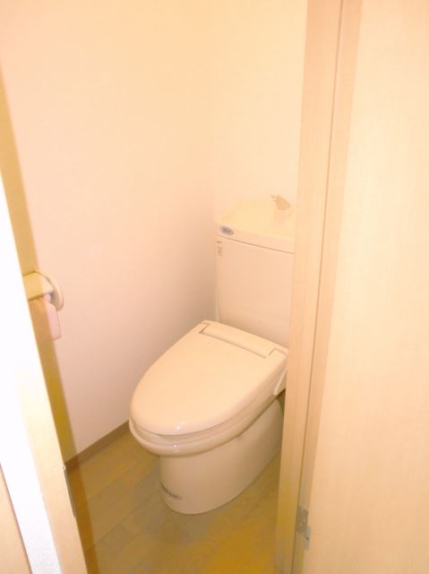 Toilet. There is no ceiling is high feeling of pressure. 