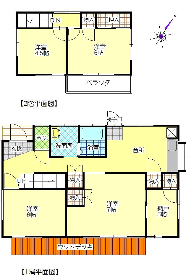 Floor plan. 5 million yen, 4LDK + S (storeroom), Land area 140.41 sq m , Building area 79.49 sq m