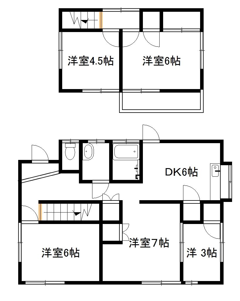 Floor plan. 5 million yen, 4DK + S (storeroom), Land area 140.41 sq m , Building area 79.49 sq m