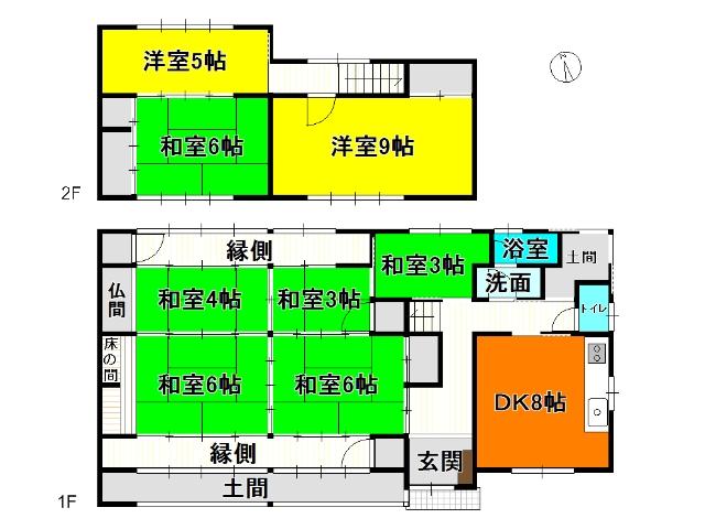 Floor plan. 28.8 million yen, 8DK, Land area 3,022.82 sq m , Building area 161.34 sq m floor plan