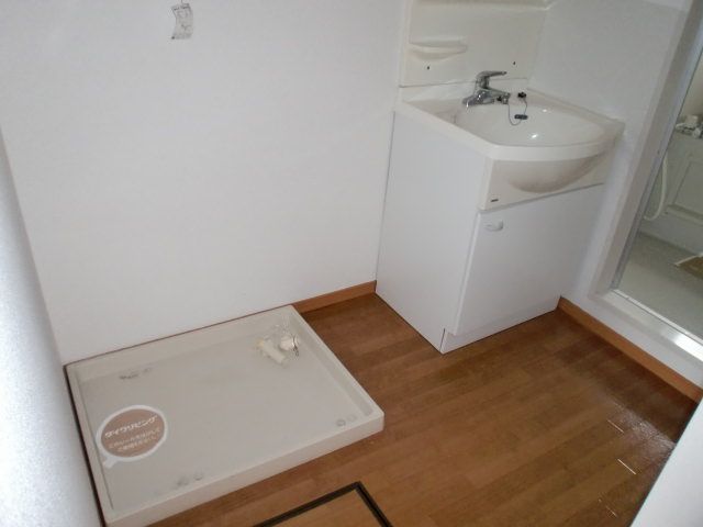 Washroom. Wash basin and washing machine Storage