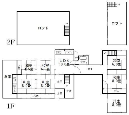 Floor plan. 24,800,000 yen, 7LDK + S (storeroom), Land area 2,067.72 sq m , Building area 192.05 sq m