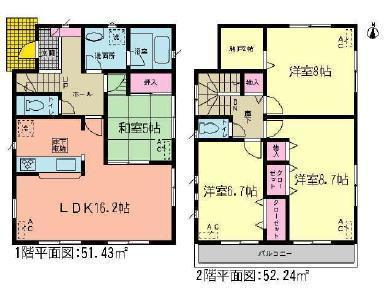 Floor plan. 15 million yen, 4LDK, Land area 134.29 sq m , Building area 98.4 sq m