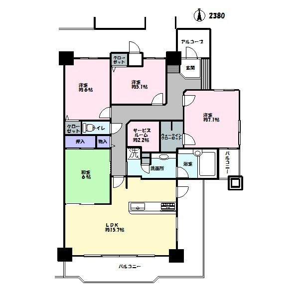 Floor plan. 4LDK+S, Price 16.8 million yen, Occupied area 98.32 sq m , Balcony area 40.52 sq m