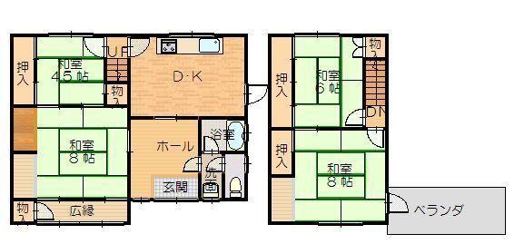 Floor plan. 7.3 million yen, 4DK, Land area 115.69 sq m , Building area 98.6 sq m