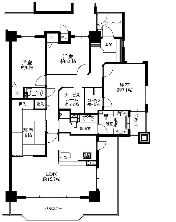 Floor plan. 4LDK + 2S (storeroom), Price 16.8 million yen, Occupied area 98.32 sq m , Balcony area 40.52 sq m