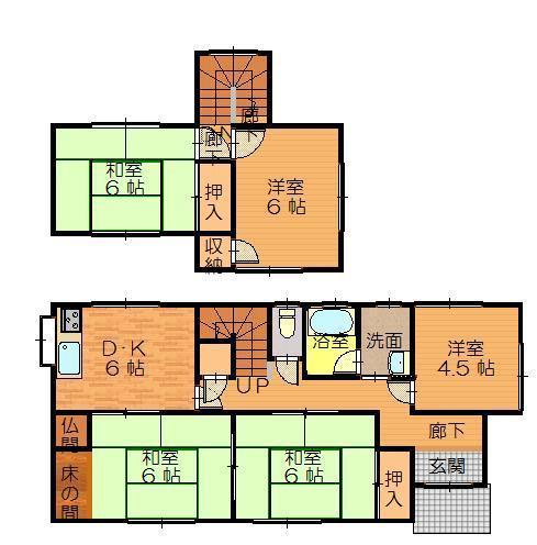 Floor plan. 9.8 million yen, 5DK, Land area 152.54 sq m , Building area 86.94 sq m