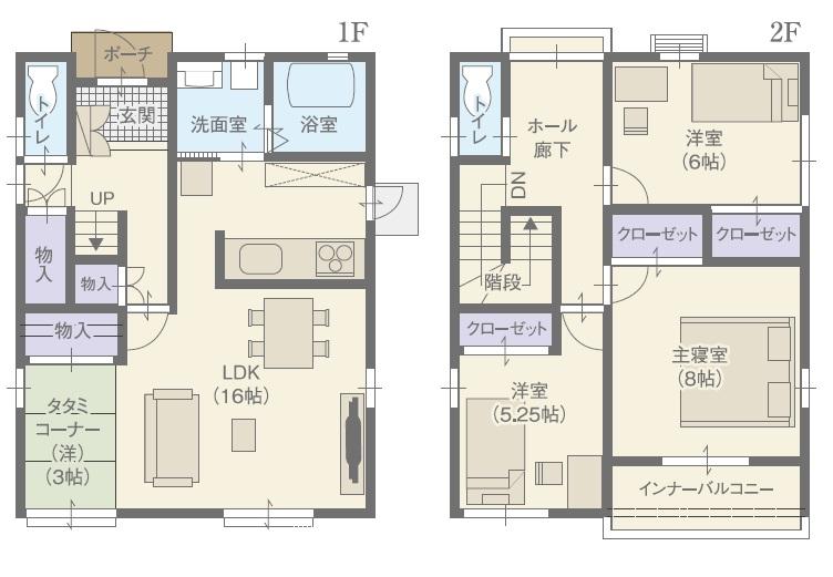 Building plan example (floor plan). Building plan example (C No. land) 4LDK, Land price 13.7 million yen, Land area 244.01 sq m , Building price 16,900,000 yen, Building area 100.19 sq m