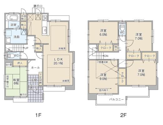 Floor plan. (F Building), Price 31,950,000 yen, 5LDK, Land area 166.4 sq m , Building area 133.88 sq m