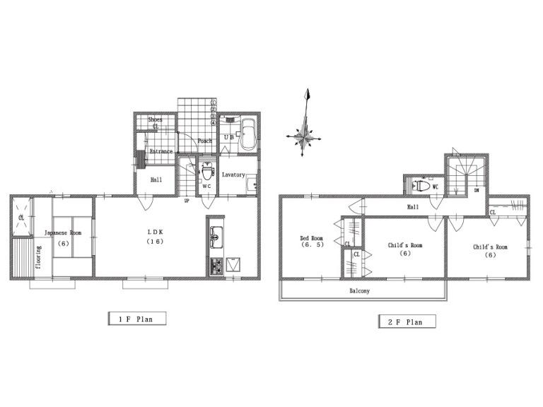 Building plan example (floor plan). Building plan Example (1) 4LDK, Land price 10.7 million yen, Land area 159.98 sq m , Building price 18.1 million yen, Building area 101.04 sq m
