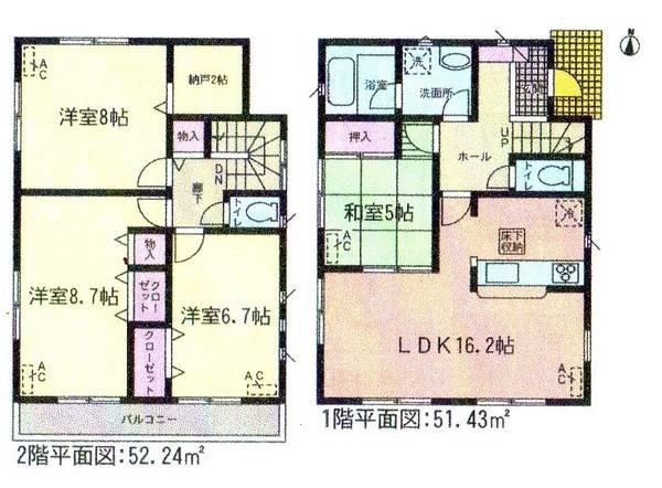 Floor plan. 15 million yen, 4LDK, Land area 134.3 sq m , Building area 103.67 sq m
