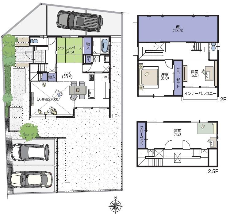 Floor plan. 35,800,000 yen, 5LDK + S (storeroom), Land area 209.56 sq m , Building area 125.86 sq m