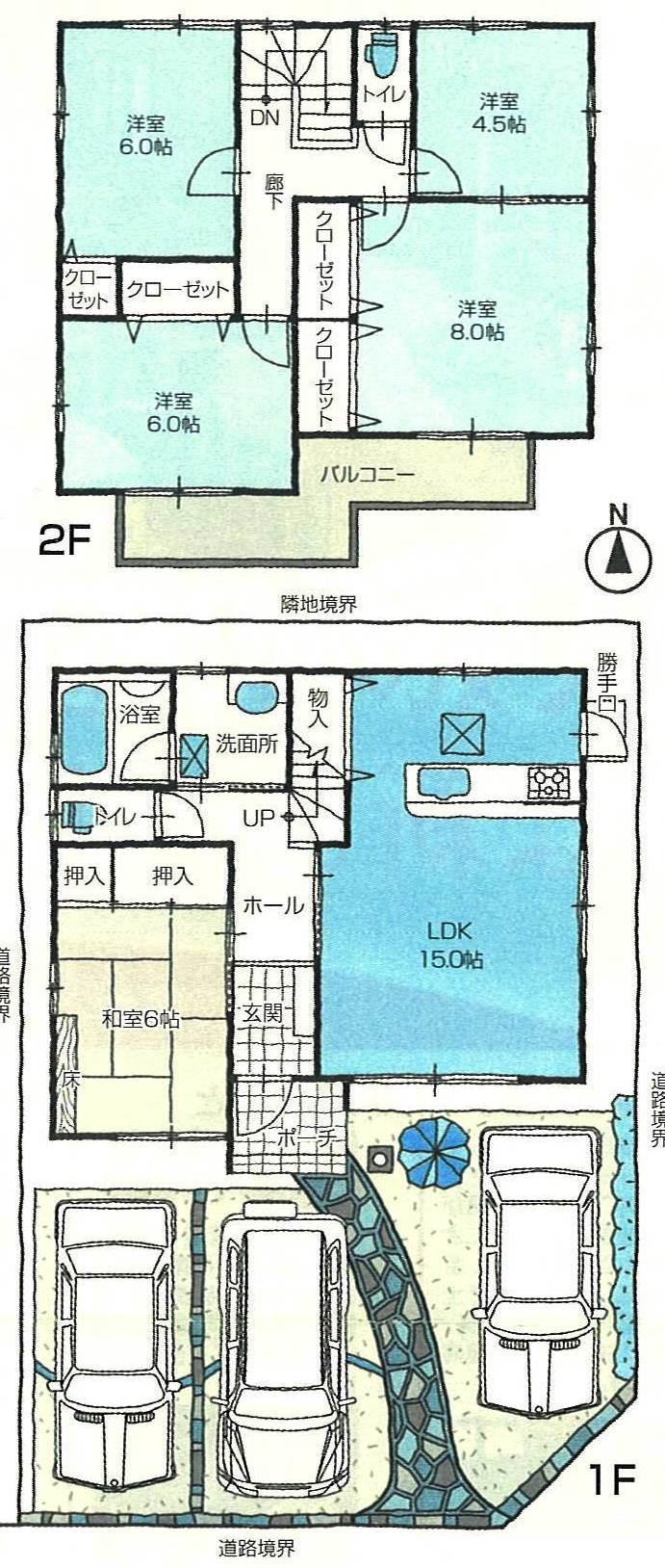 Floor plan. 25,800,000 yen, 5LDK, Land area 128.92 sq m , Building area 110.13 sq m