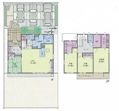 Floor plan. Landscape of the Kiso River can be enjoyed from the apartment complex. 