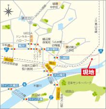 Local guide map. JR "Unuma" Station and Meitetsu "new Unuma" elevated type passage "Unuma aerial walkway" connecting the two stations of the station is completed. Transfer of JR and Meitetsu line became smoothly. 