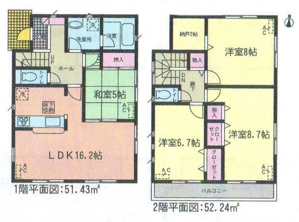 Floor plan. 15 million yen, 4LDK, Land area 134.29 sq m , Building area 103.67 sq m