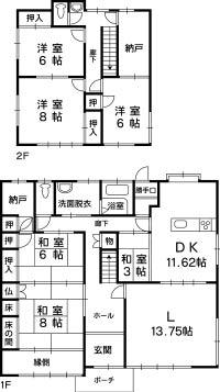 Floor plan. 22,900,000 yen, 5LDK+S, Land area 274.82 sq m , Building area 174.34 sq m 2 households of possible leeway 5SLDK