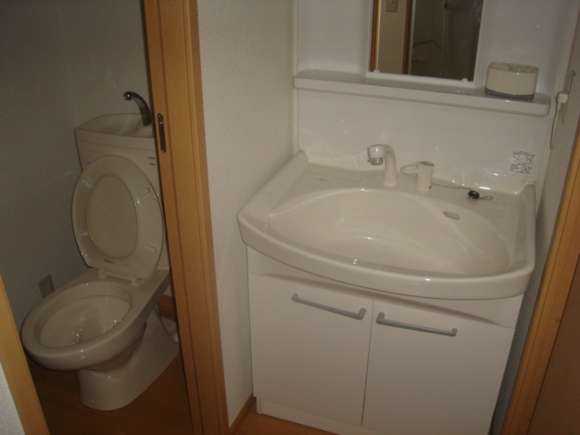 Washroom. Spacious wash basin was