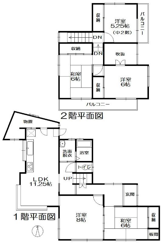 Floor plan. 11.8 million yen, 5LDK, Land area 225.13 sq m , Building area 98.78 sq m