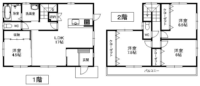 Floor plan. 17.8 million yen, 4LDK, Land area 201.64 sq m , Building area 105.98 sq m