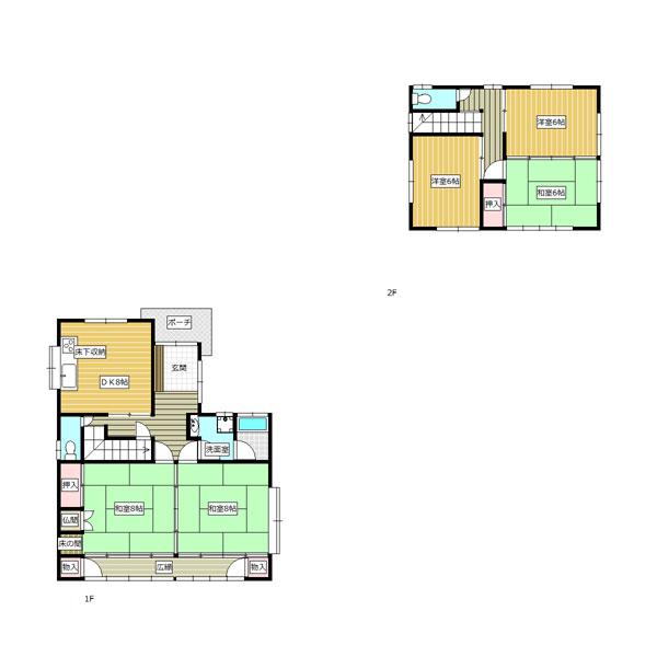 Floor plan. 9.8 million yen, 5DK, Land area 227.92 sq m , Building area 110.12 sq m Minokamo Kamonochoimaizumi existing home 9.8 million yen Floor