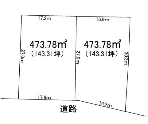 Compartment figure. Land price 7.5 million yen, Land area 473.78 sq m
