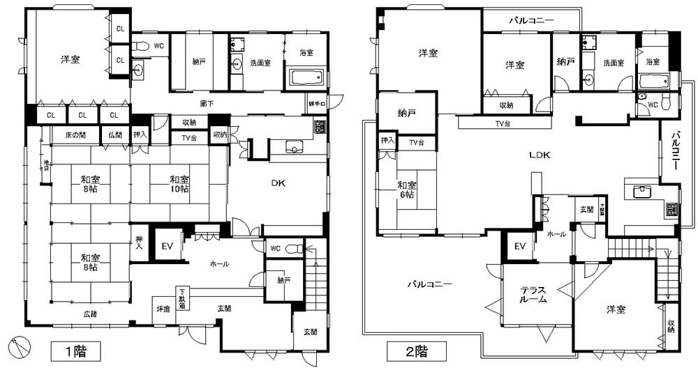 Floor plan. 33,800,000 yen, 8LDDKK + 3S (storeroom), Land area 478 sq m , Building area 366.56 sq m