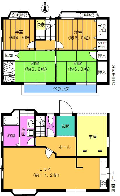 Floor plan. 13.8 million yen, 4LDK, Land area 116.67 sq m , Building area 121.75 sq m