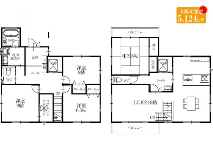 Floor plan. 27.5 million yen, 4LDK + S (storeroom), Land area 173.35 sq m , Building area 137.45 sq m