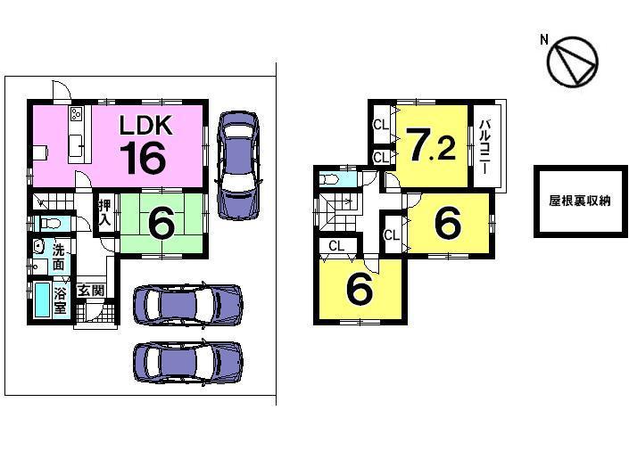 Floor plan. 18,980,000 yen, 4LDK, Land area 148.95 sq m , Building area 101.43 sq m local appearance photo
