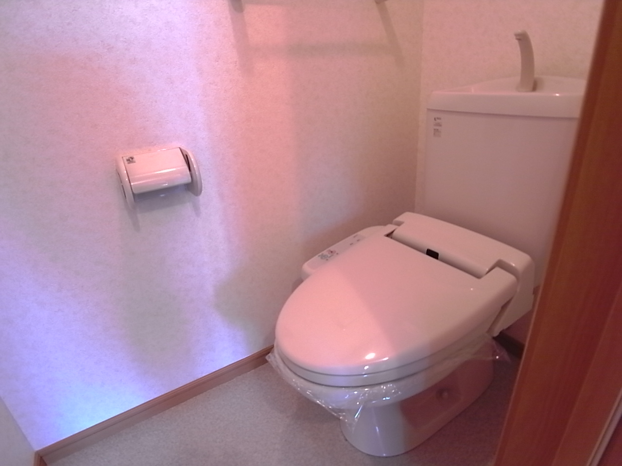 Toilet. With warm water washing toilet seat! There is also on storage space of the toilet