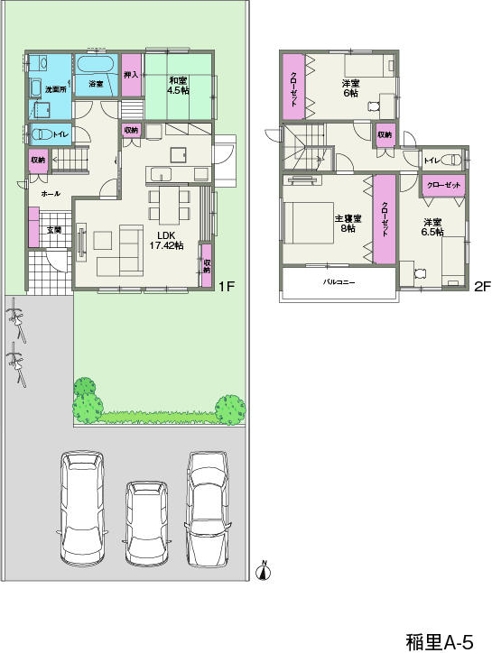 Floor plan. (A-5 Building), Price 27,800,000 yen, 4LDK, Land area 219.25 sq m , Building area 117.98 sq m