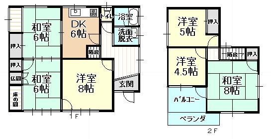 Floor plan. 13.6 million yen, 6DK, Land area 170.97 sq m , Building area 99.36 sq m