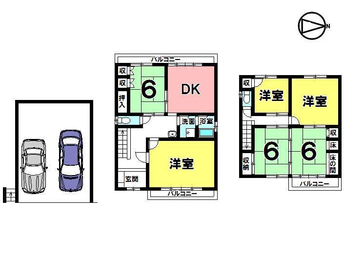 Floor plan. 8.8 million yen, 6DK, Land area 113.26 sq m , Building area 134.01 sq m