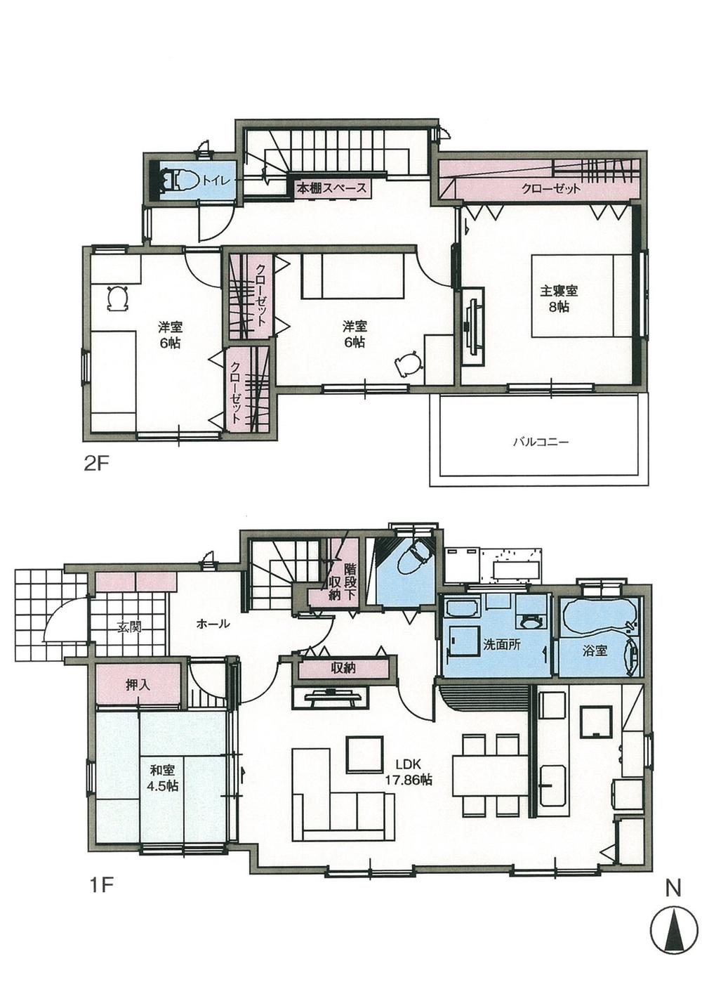 Floor plan. (F Building), Price 28.8 million yen, 4LDK, Land area 193.59 sq m , Building area 116.97 sq m